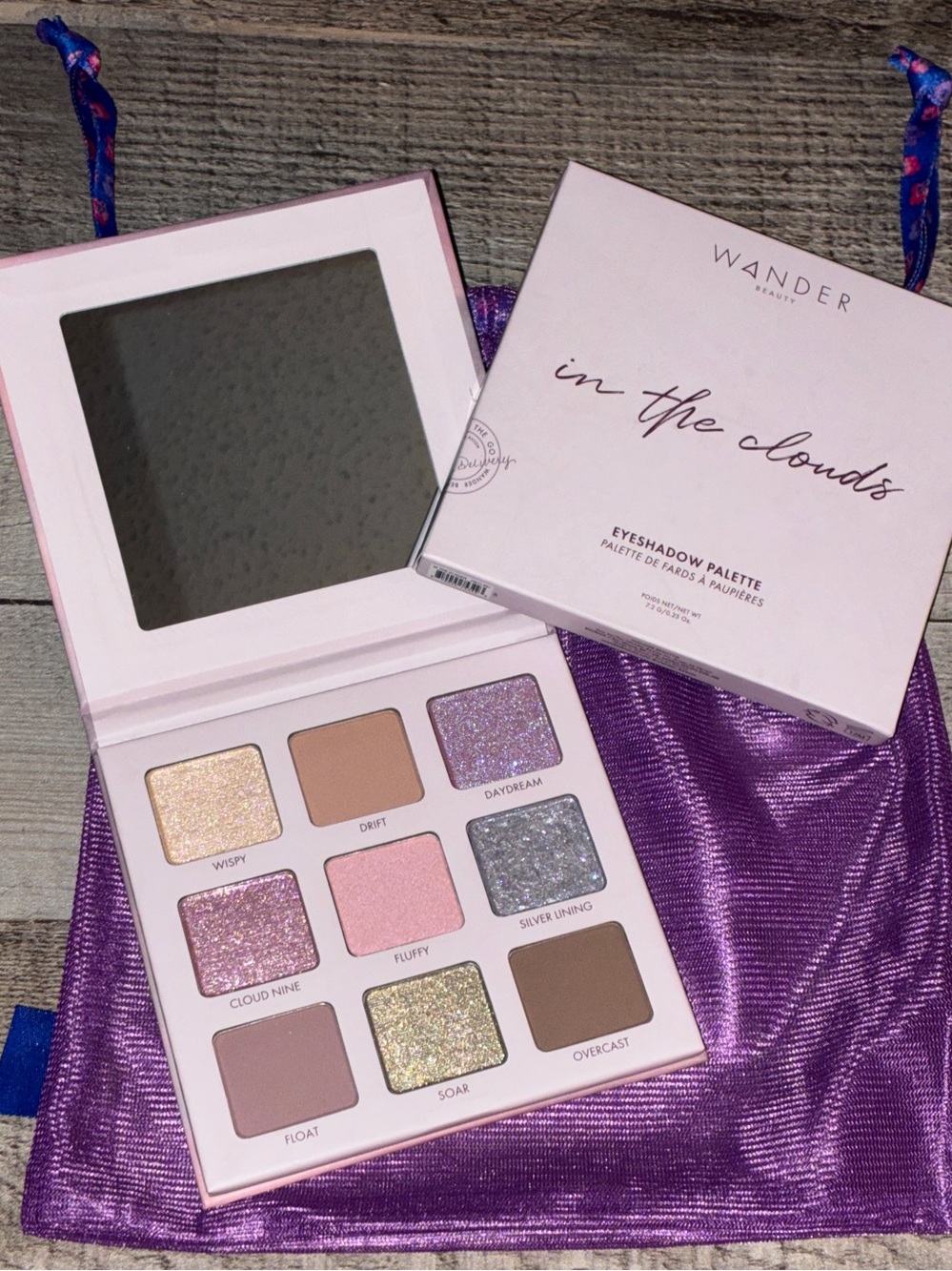 Wander Beauty "In The Clouds" Eyeshadow Palette w/Bag